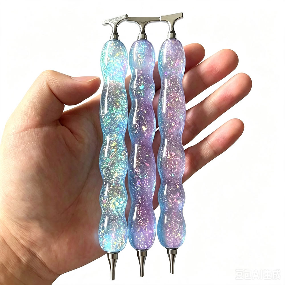 Embroidery Rose - Neuer Rosa-Blauer Glänzender Diamant-Malstift mit Gewindeanschluss,