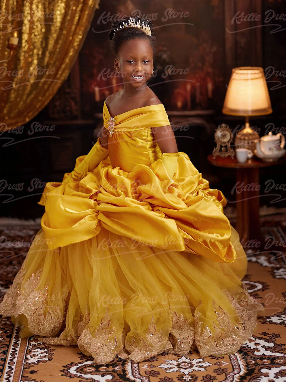 Maßgeschneidertes gelbes Prinz – Embroidery Yellow Dress Bewertung und Preis